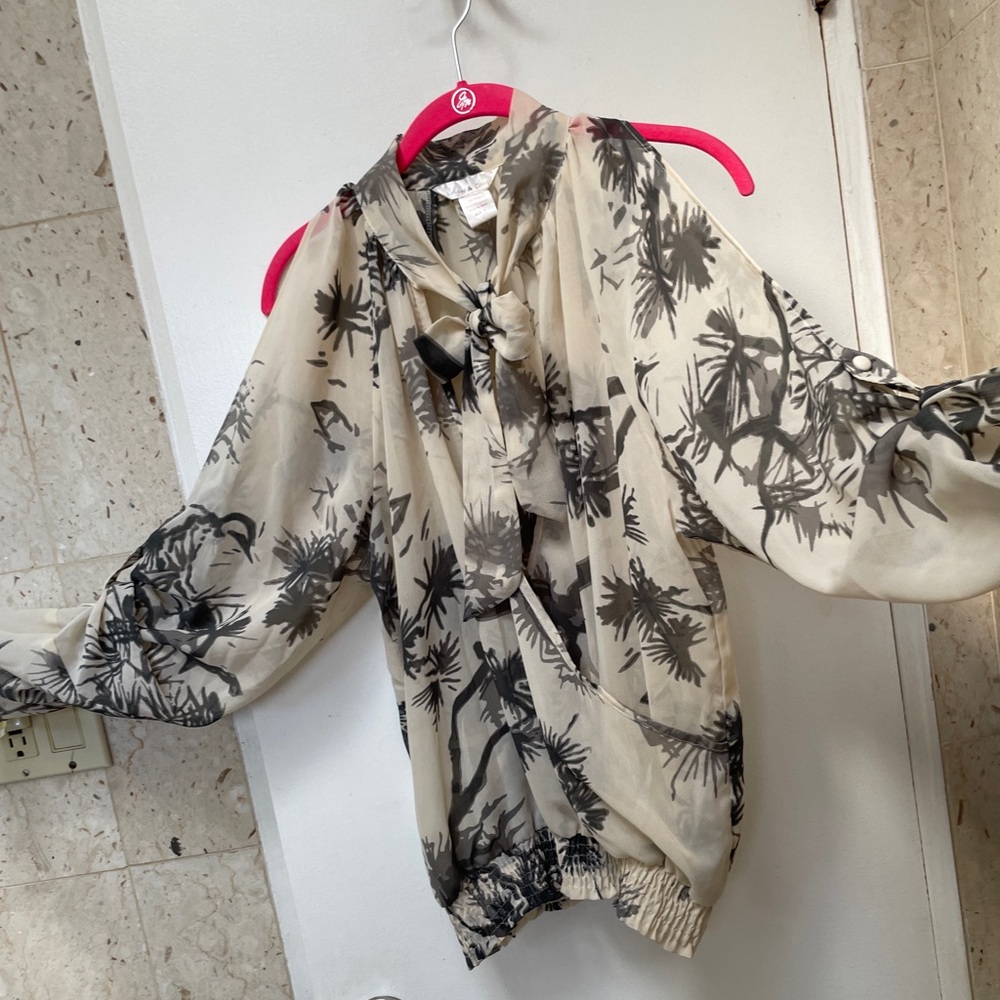 Black and Cream Blouse